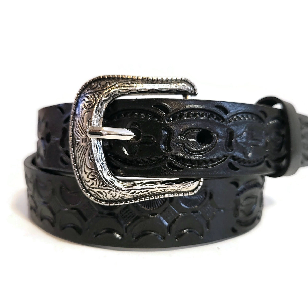 Personalized Hand Tooled Leather Rodeo Belt for Kids: Western Cowboy Style