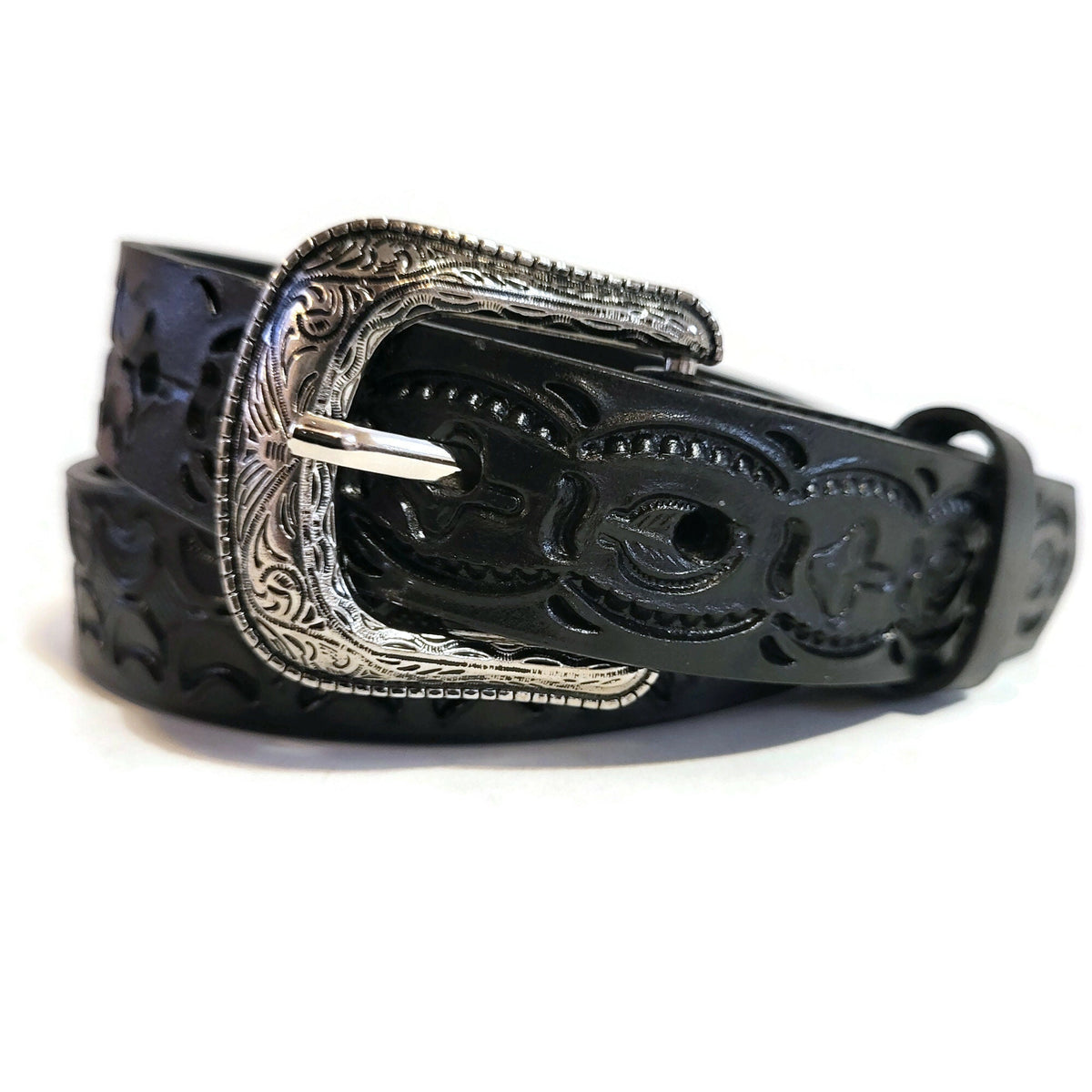 Personalized Hand Tooled Leather Rodeo Belt for Kids: Western Cowboy Style