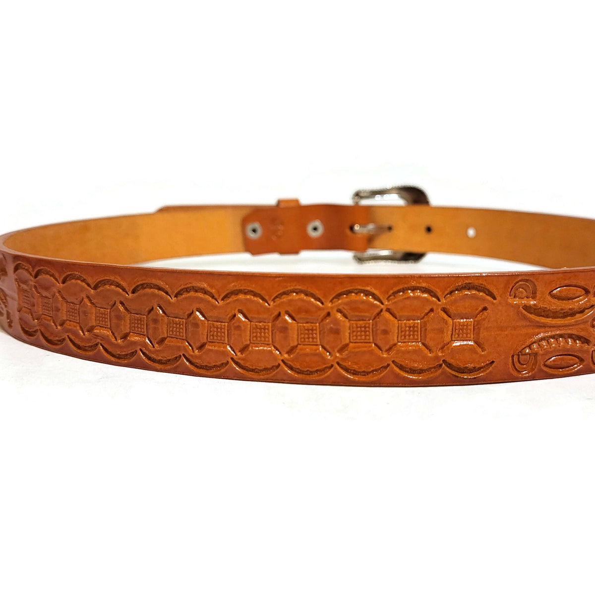 Tan Leather Belt for Boys, Hand tooled leather, Cowboy Rodeo  Western Style