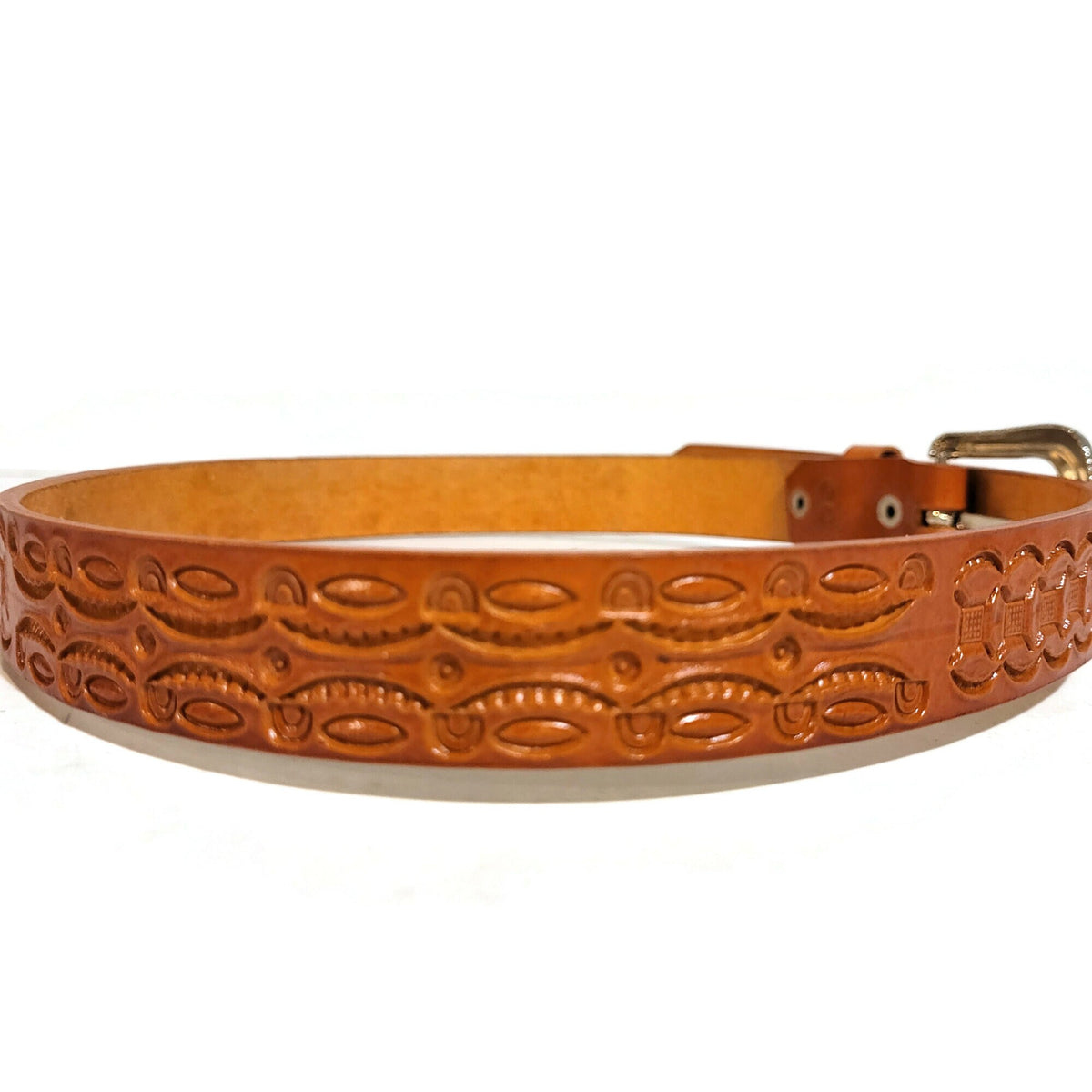 Tan Leather Belt for Boys, Hand tooled leather, Cowboy Rodeo  Western Style
