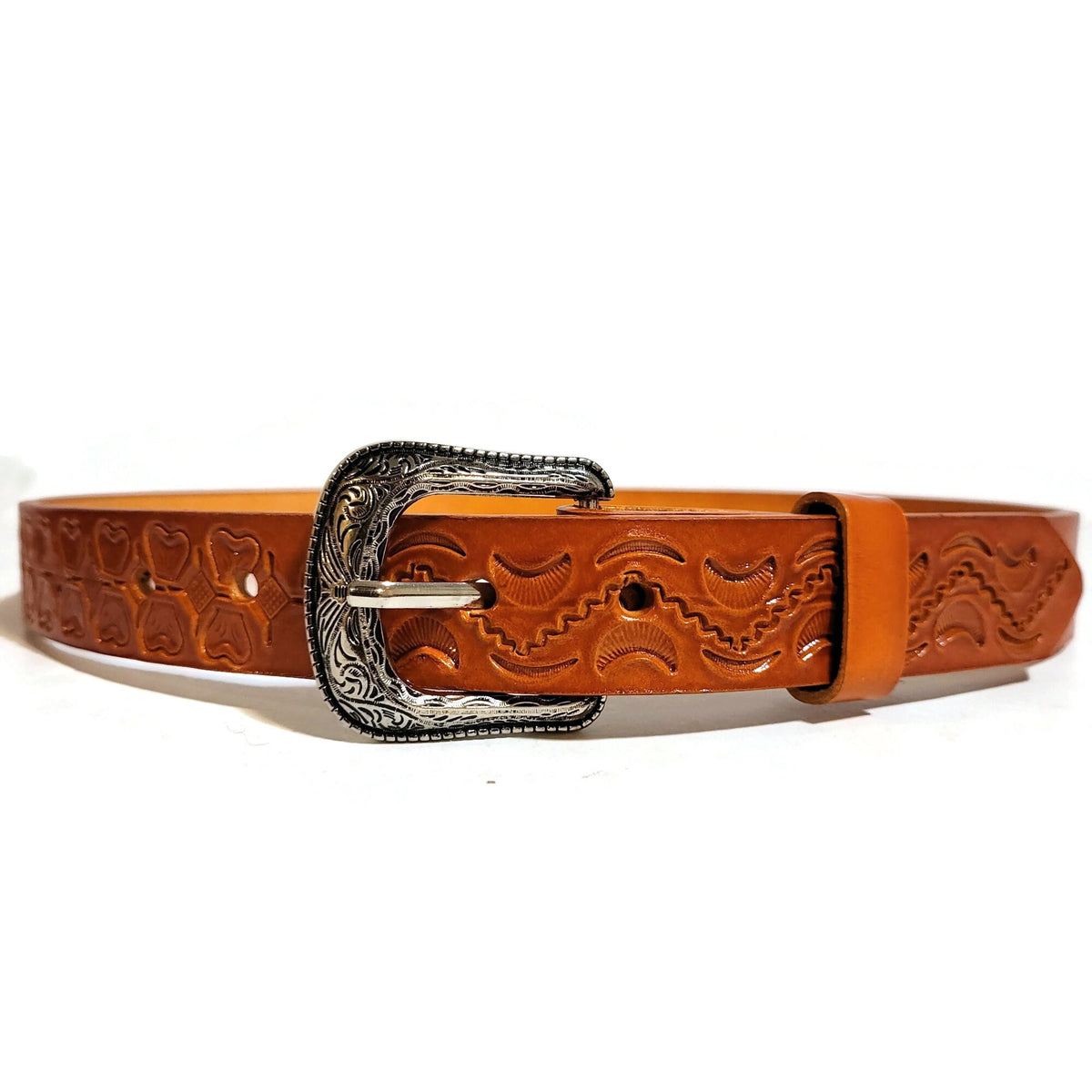 Hand Tooled Leather Rodeo Belt for Kids: Handmade Children's Belt