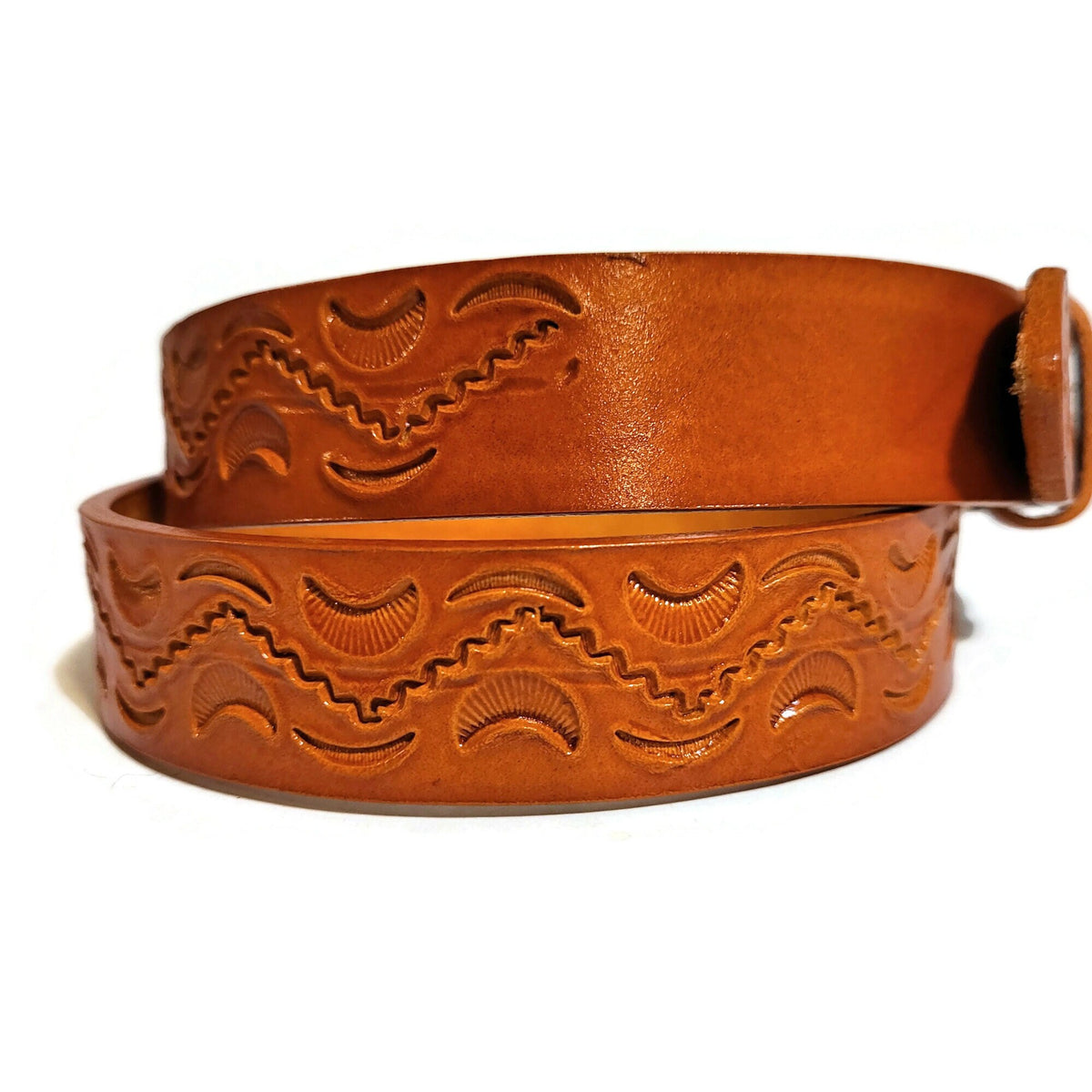 Hand Tooled Leather Rodeo Belt for Kids: Handmade Children's Belt