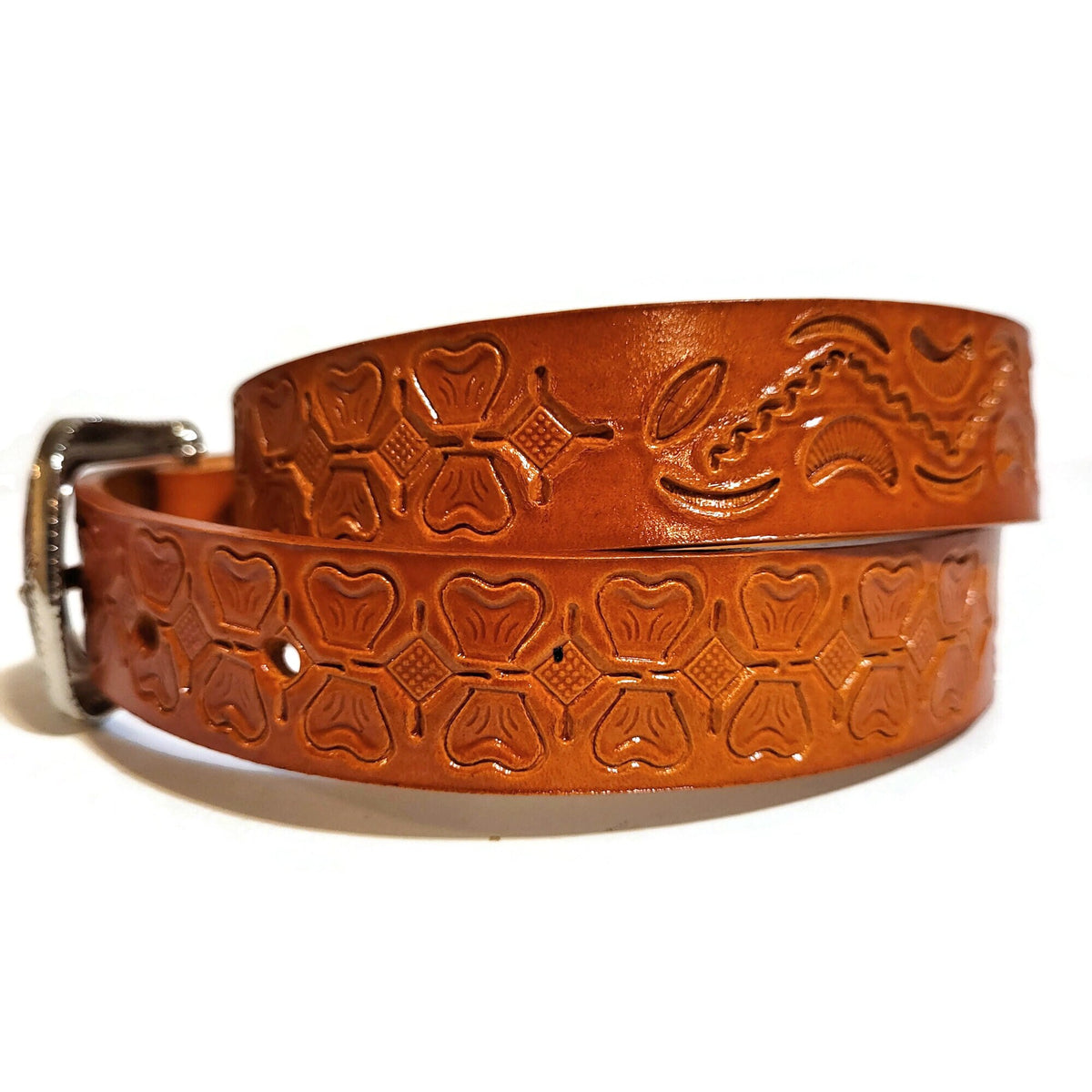 Hand Tooled Leather Rodeo Belt for Kids: Handmade Children's Belt