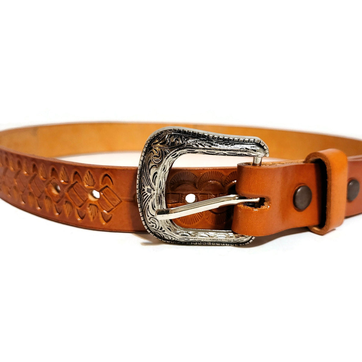 Brown Leather Belt for Kids Personalized Rodeo Cowboy Western Style