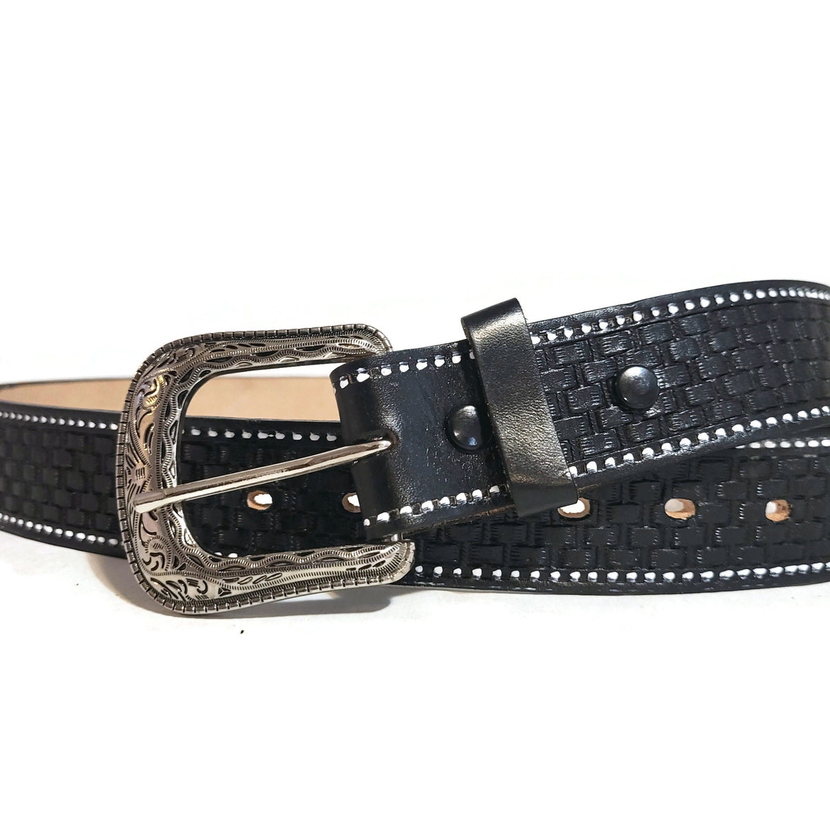 Personalized Black Embossed Western Cowboy Belt for Men, Removable  Buckle