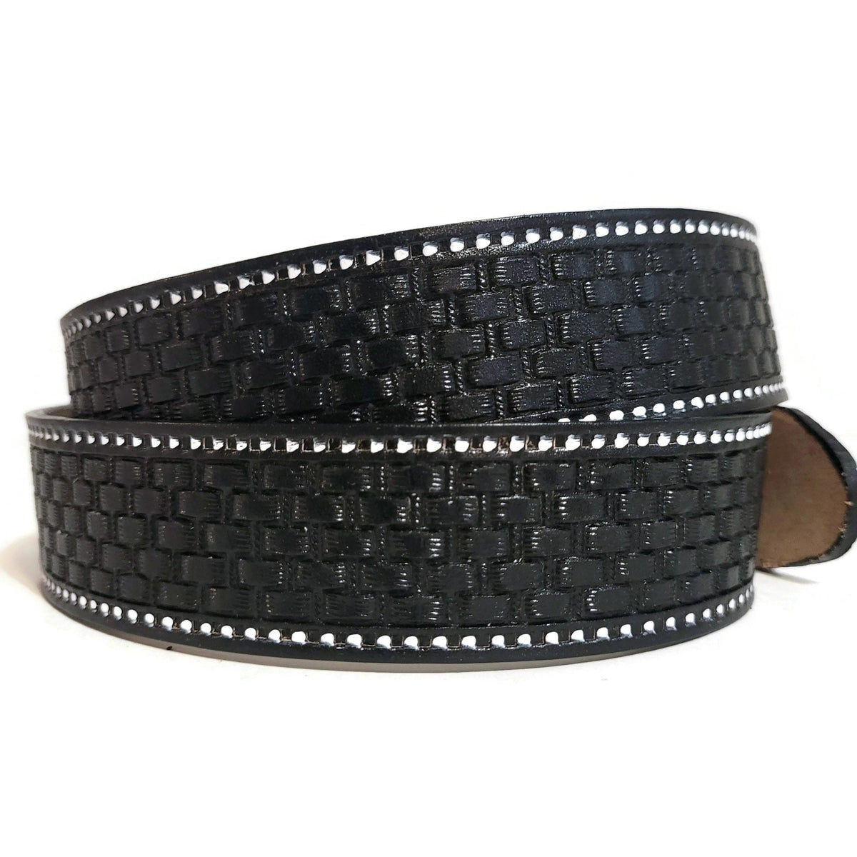 Personalized Black Embossed Western Cowboy Belt for Men, Removable  Buckle