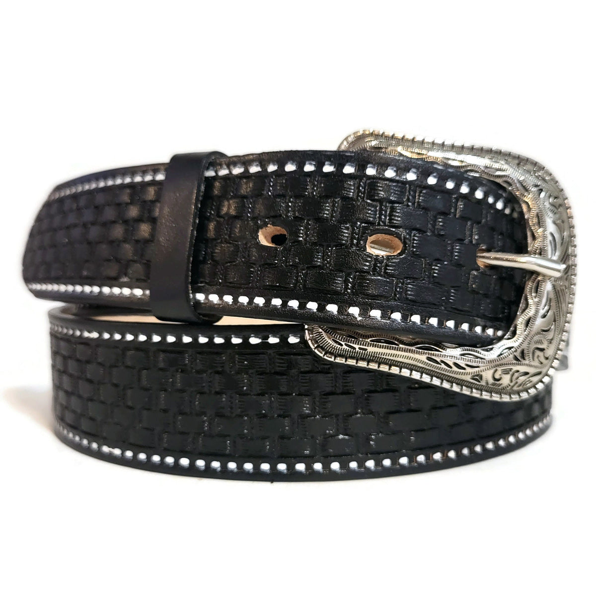 Personalized Black Embossed Western Cowboy Belt for Men, Removable  Buckle