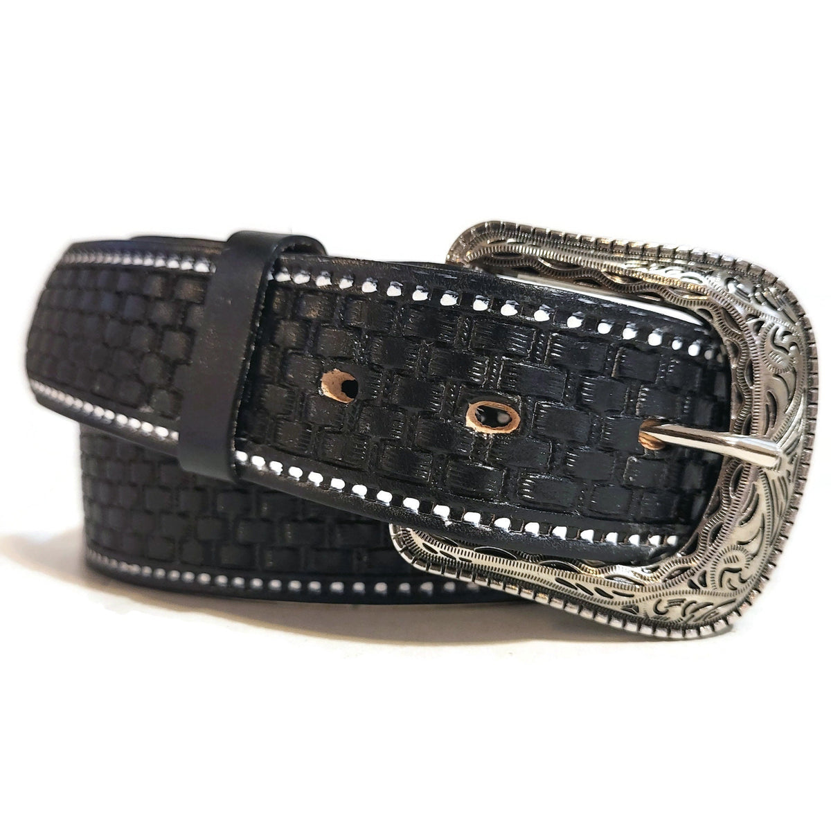 Personalized Black Embossed Western Cowboy Belt for Men, Removable  Buckle