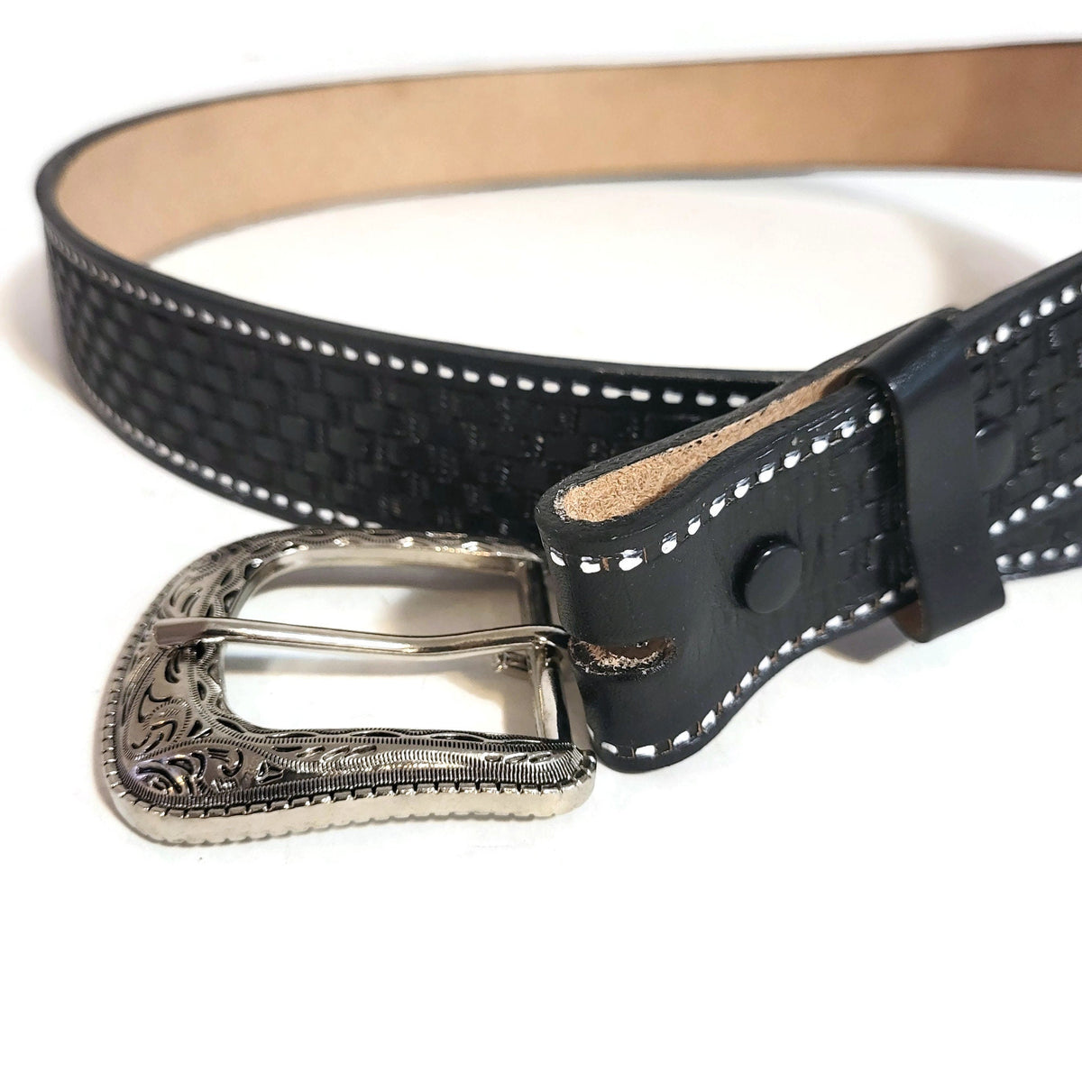 Personalized Black Embossed Western Cowboy Belt for Men, Removable  Buckle