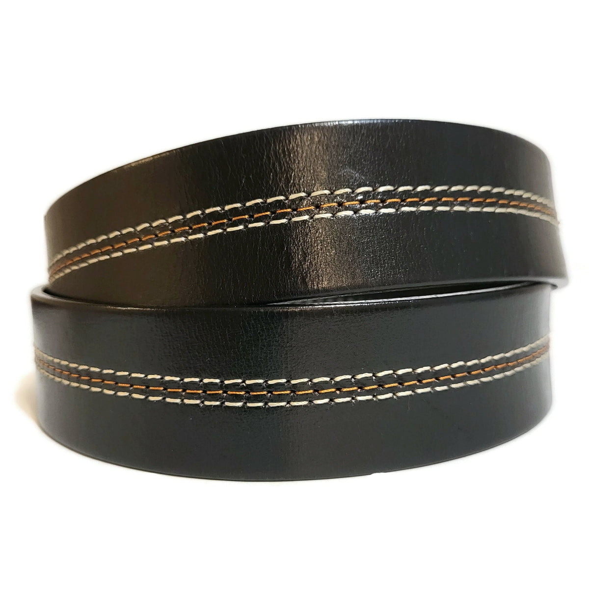 Black Leather Belt for Men, Casual Dress Style, Removable Buckle