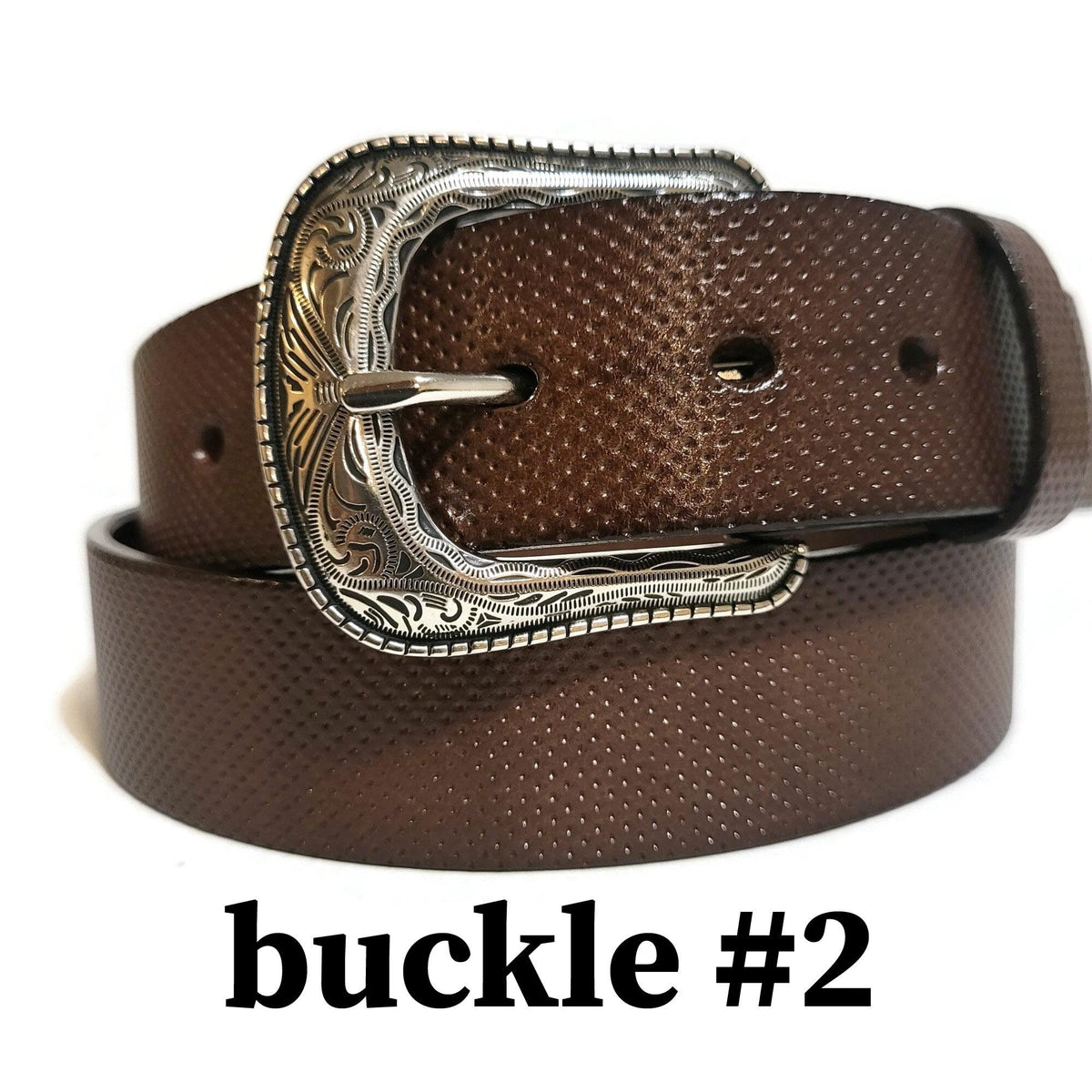 Personalized Brown Leather Belt for Men Engraved  Removable Buckle, Casual