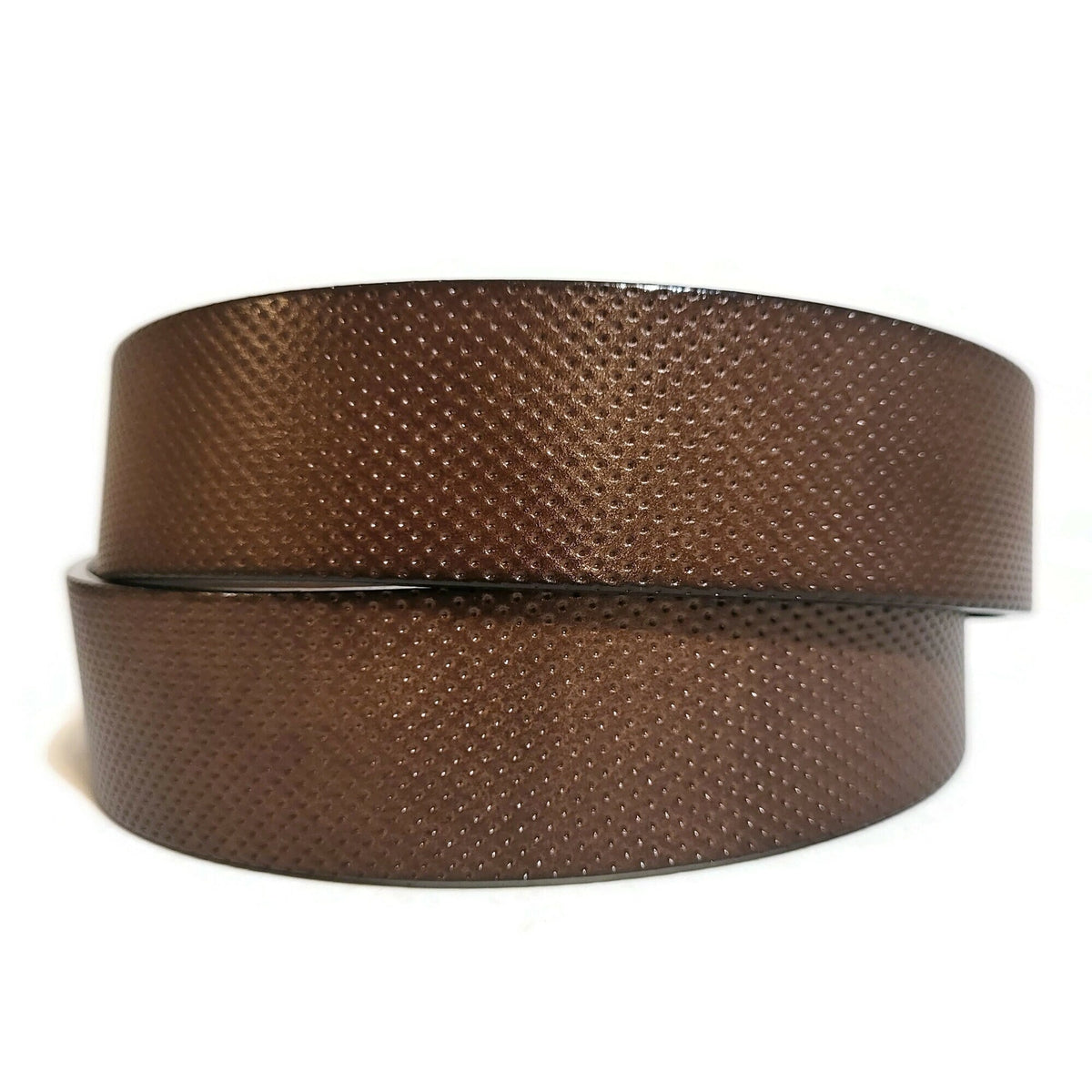 Personalized Brown Leather Belt for Men Engraved  Removable Buckle, Casual