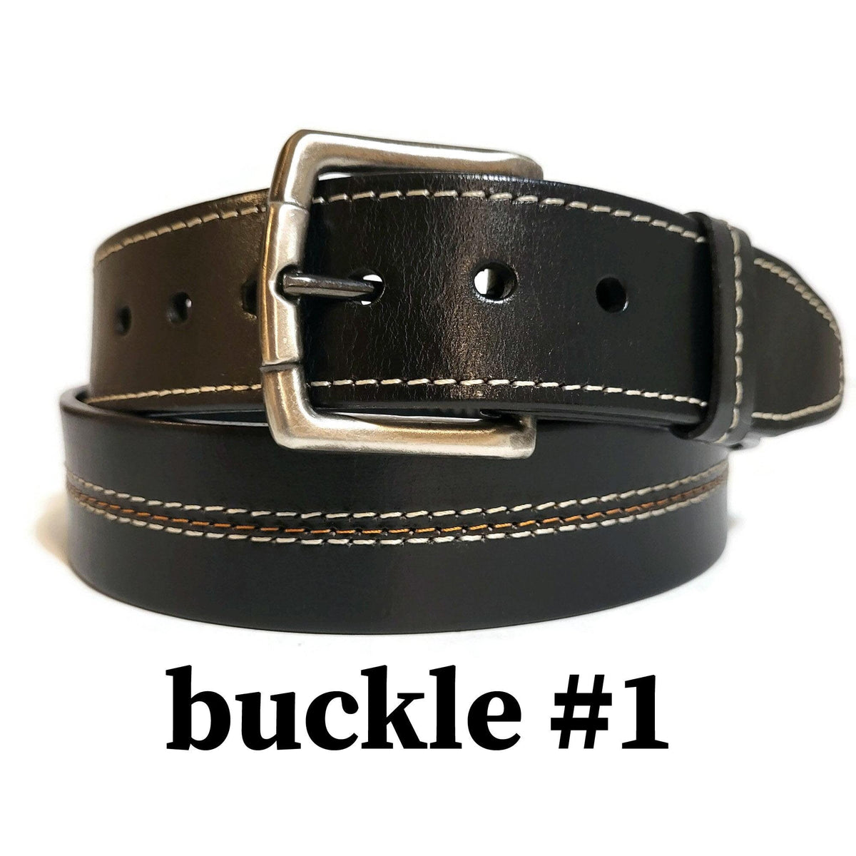 Black Leather Belt for Men, Casual Dress Style, Removable Buckle