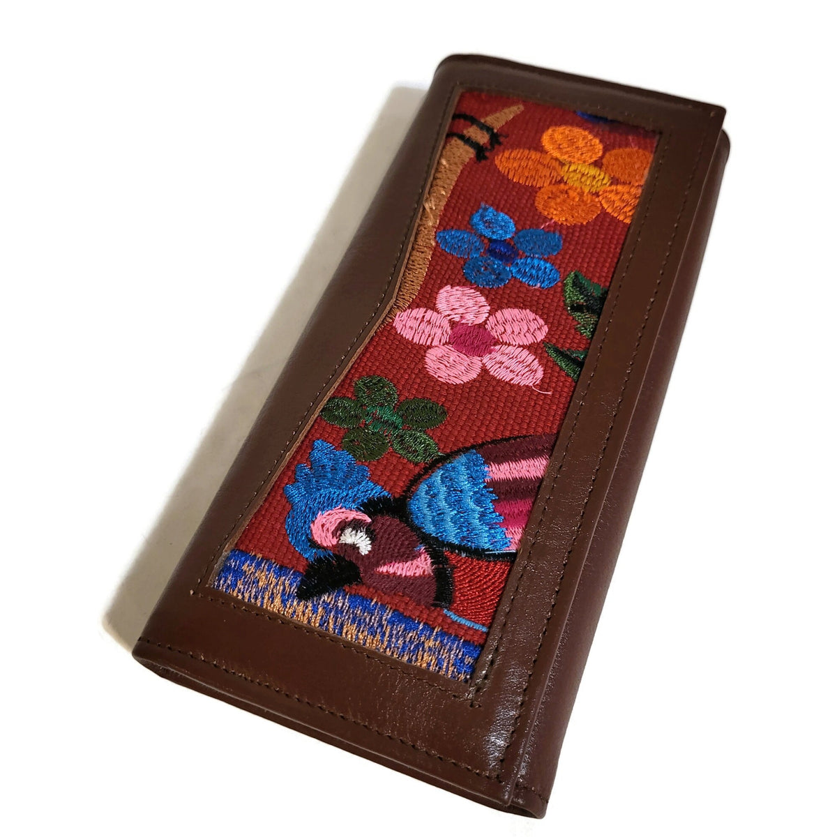 Leather wallet for  Women, Brown, for Credit Cards, Multiple Compartments, Bohemian-chic
