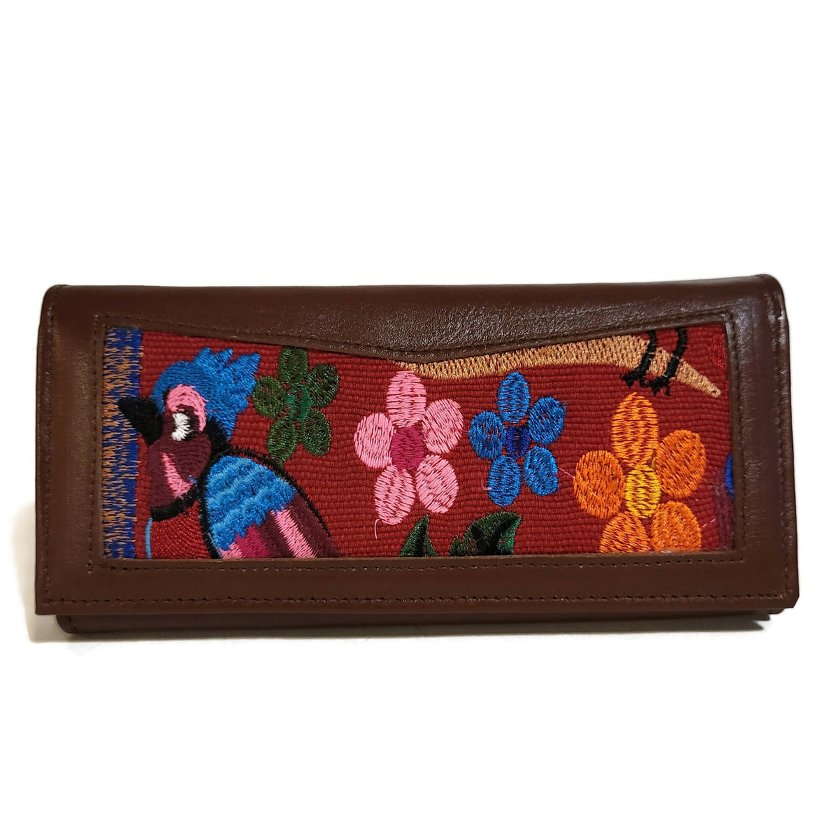 Leather wallet for  Women, Brown, for Credit Cards, Multiple Compartments, Bohemian-chic