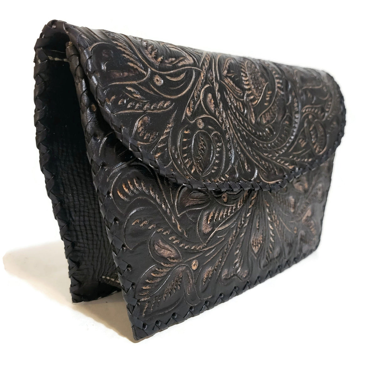 Hand Tooled Cowhide Leather Bag: Rodeo Retro Western Purse