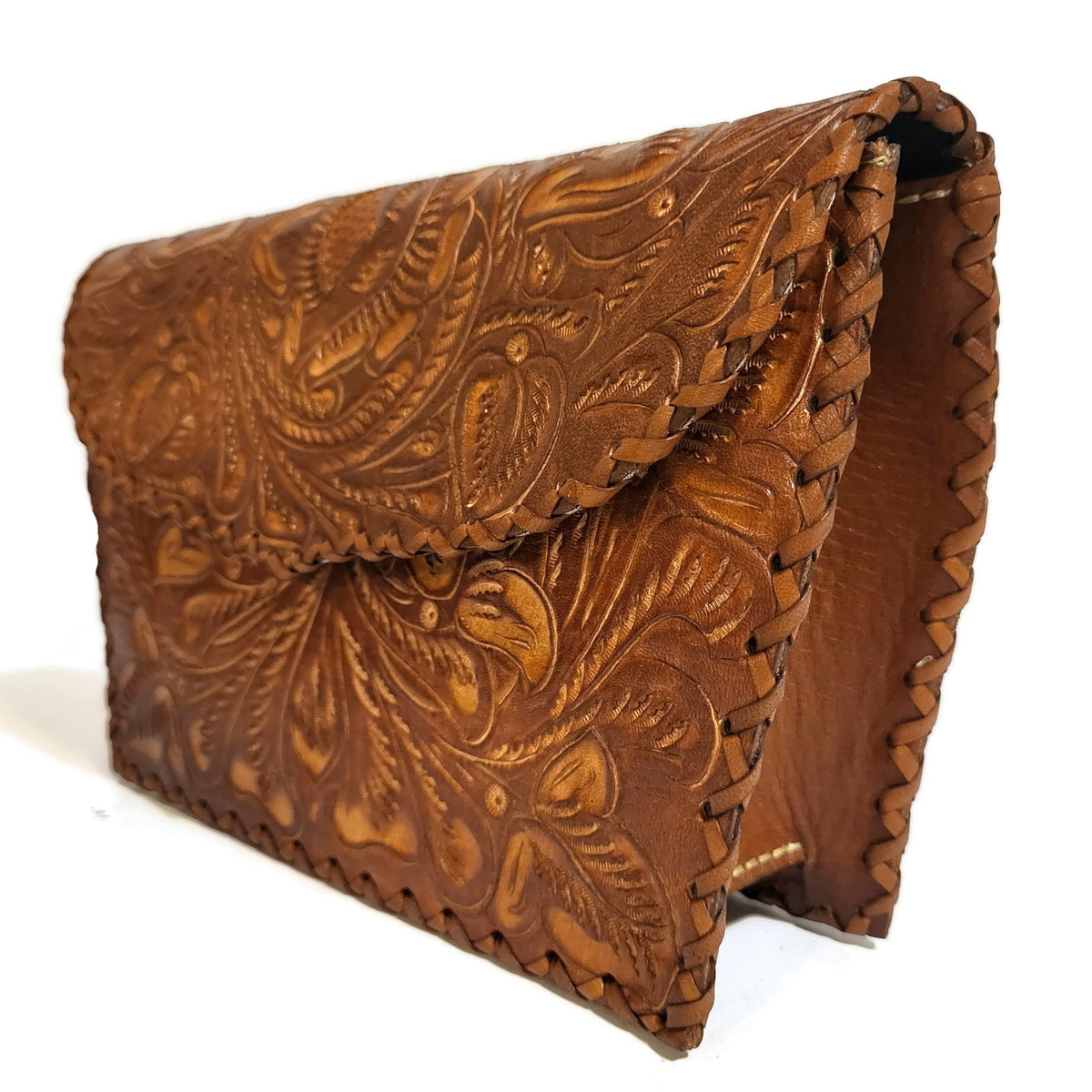 Hand Tooled Leather Shoulder Bag: Vintage Cowgirl Bohemian Purse