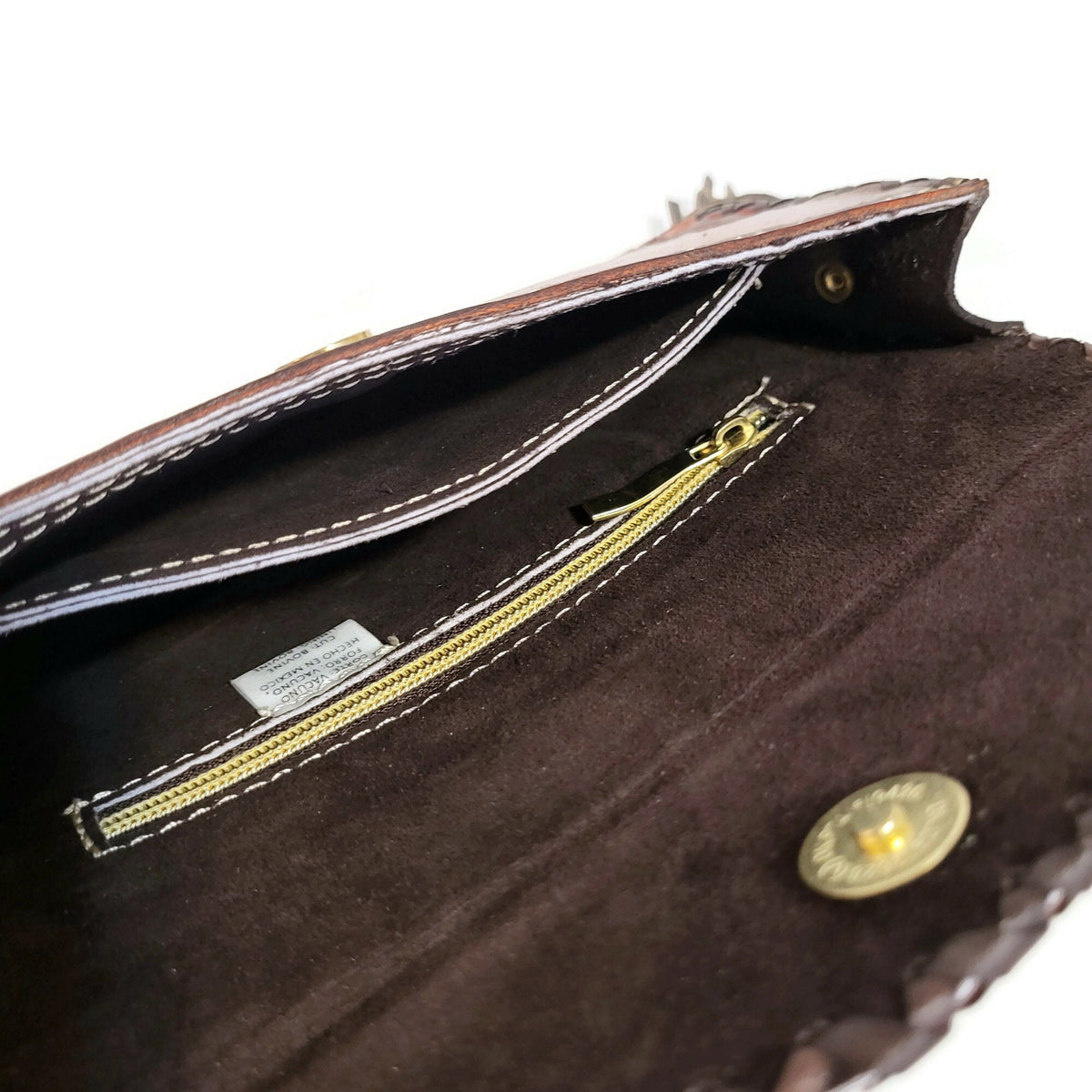 Handmade Veg-Tan Leather Sling Bag: Chiseled Detail, Adjustable Strap