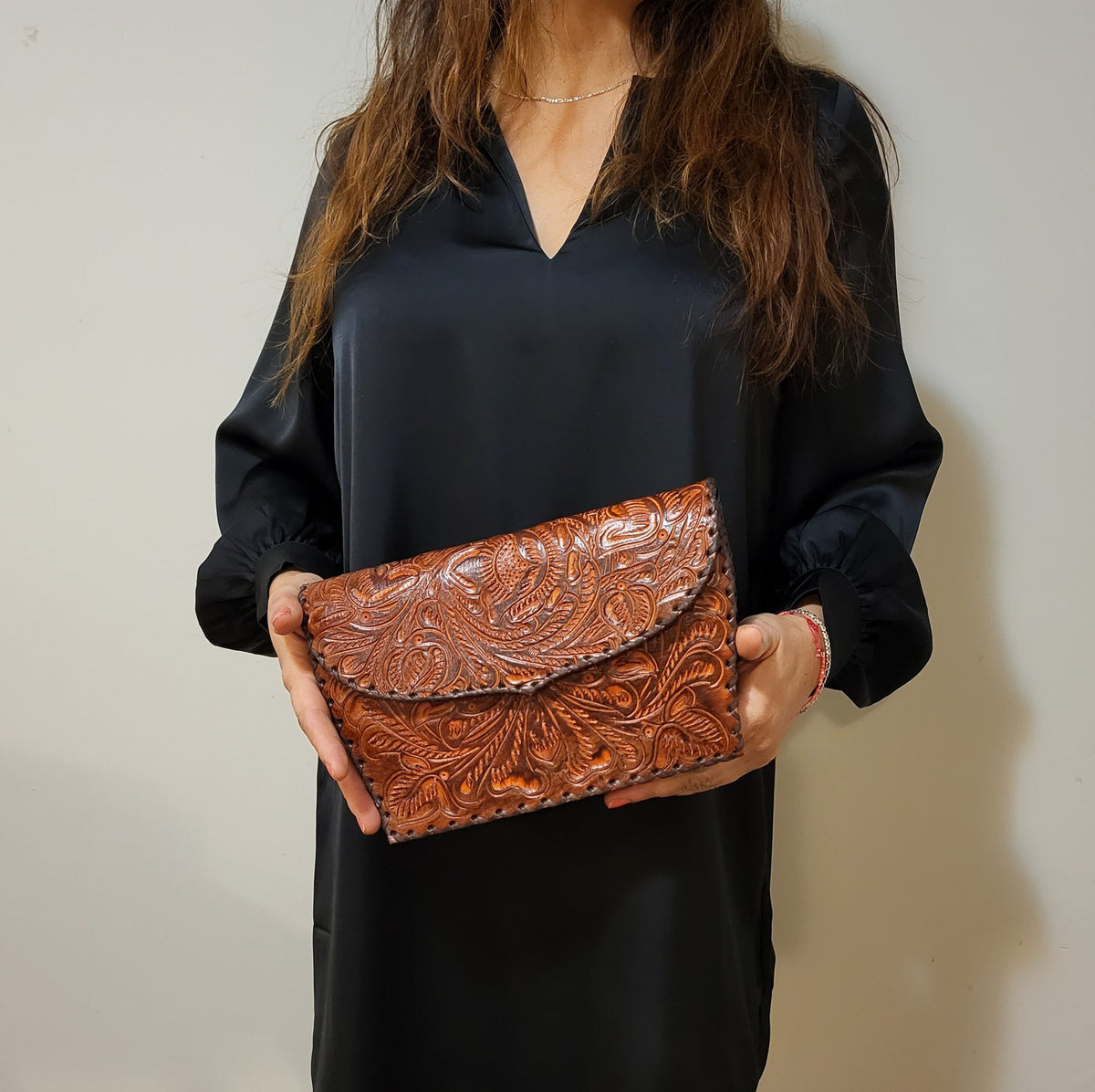 Hand Tooled Leather Bag: Small Bohemian Cowgirl Shoulder Bag