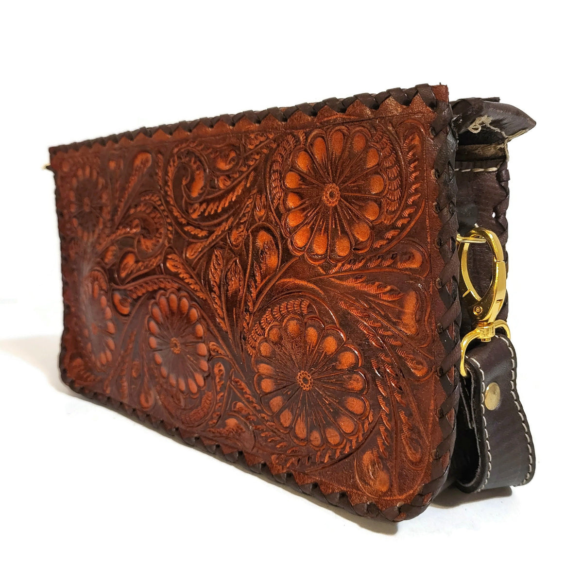 Hand Tooled Leather Shoulder Bag for Women  Cowgirl  Boho Bohemian Purse