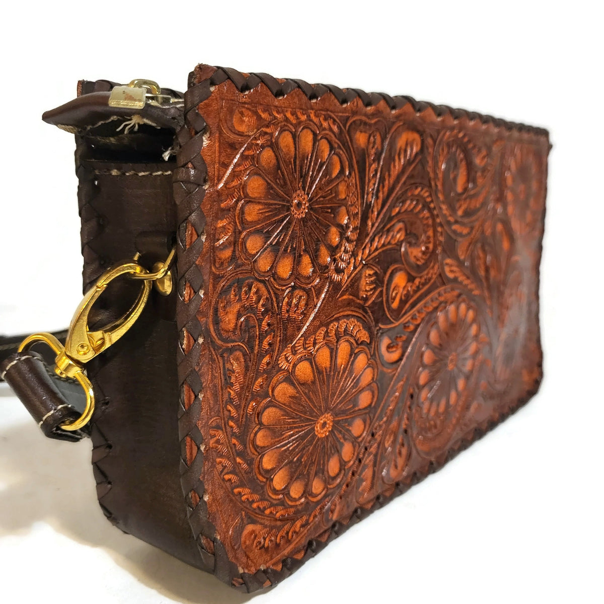Hand Tooled Leather Shoulder Bag for Women  Cowgirl  Boho Bohemian Purse