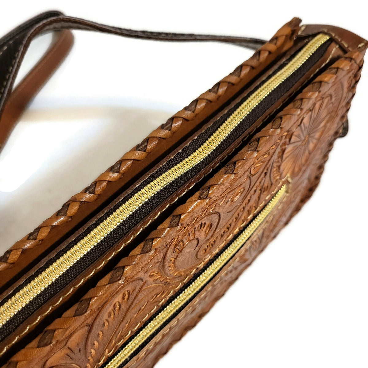 Hand Tooled Leather Shoulder Bag: Western Cowgirl Bohemian Purse