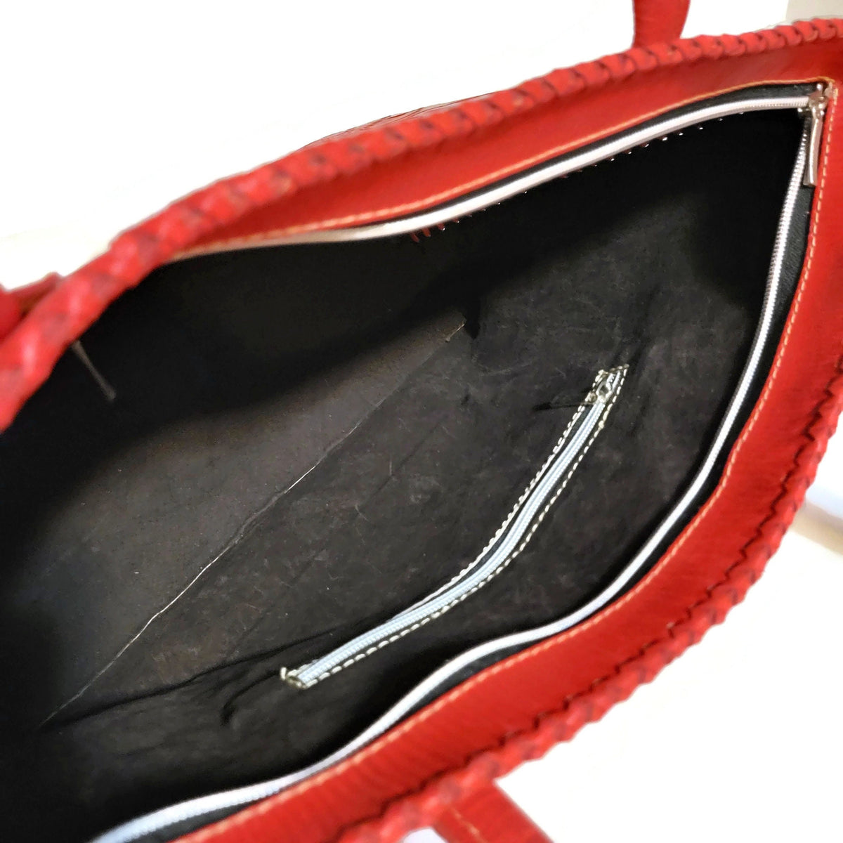 Redr Shoulder Bag for Women, Hand tooled leather Bohemian Tote Floral Embossed