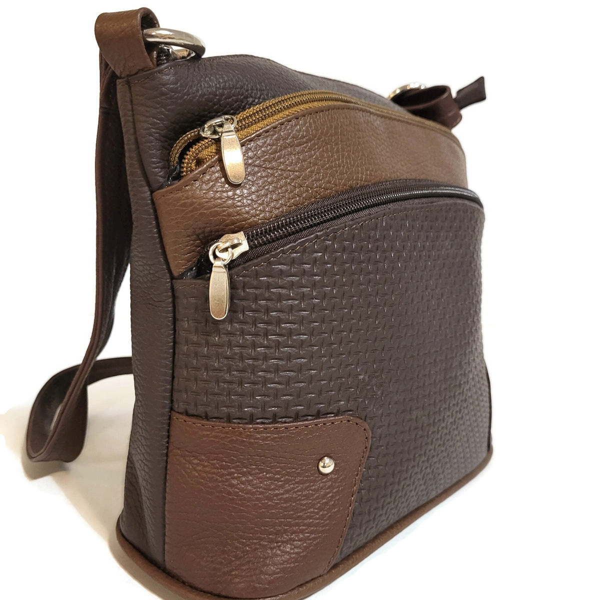 Brown Leather Crossbody Bag for Women: Everyday Messenger Bag