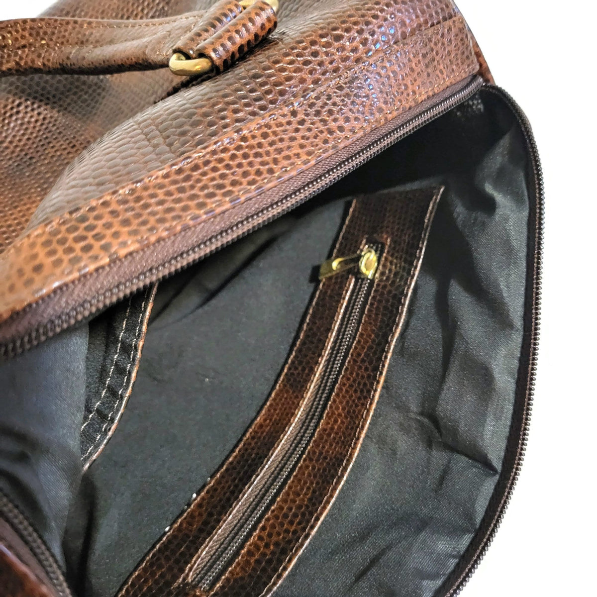 Embossed Leather Shoulder Bag: Handmade Brown Womens Handbag