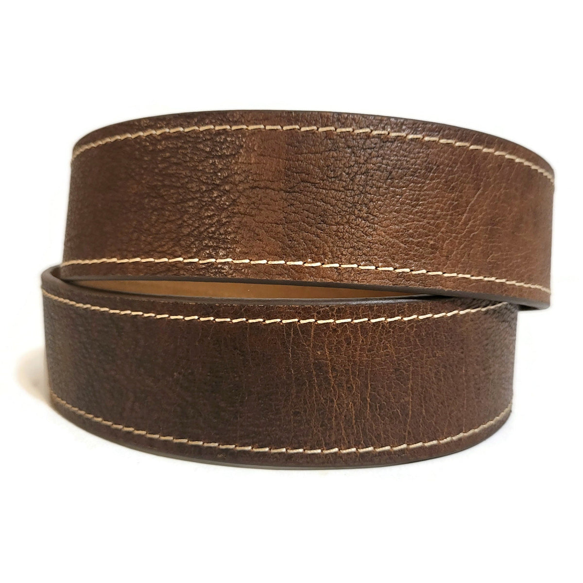 Light Brown Leather Belt: Snap Closure, removable buckle