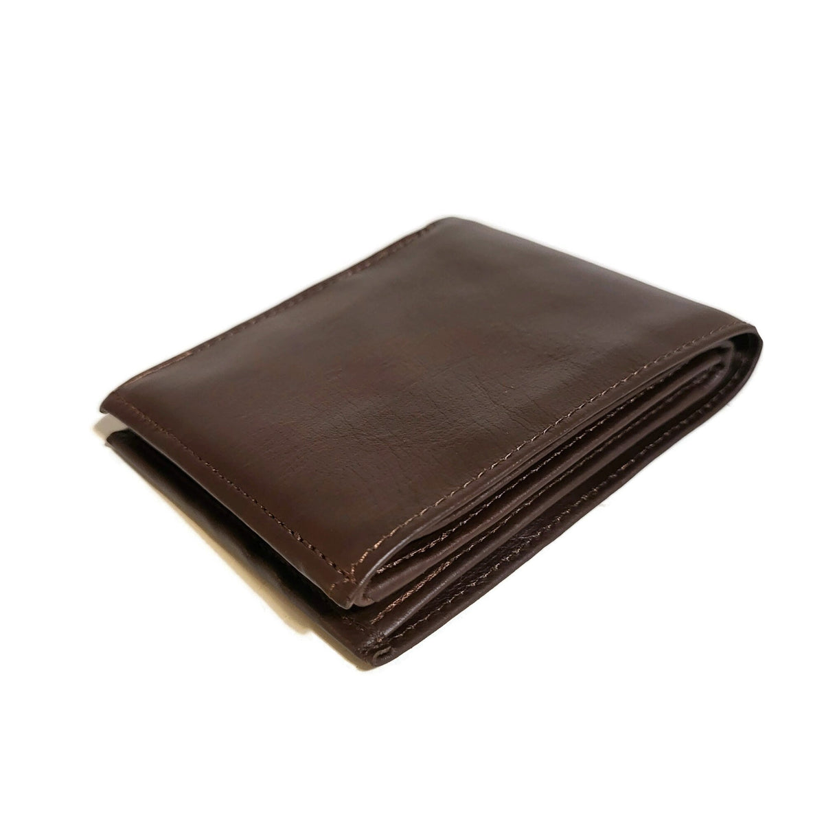 Handmade Brown Leather Wallet: Slim, 13 Card Slots, Compact Design