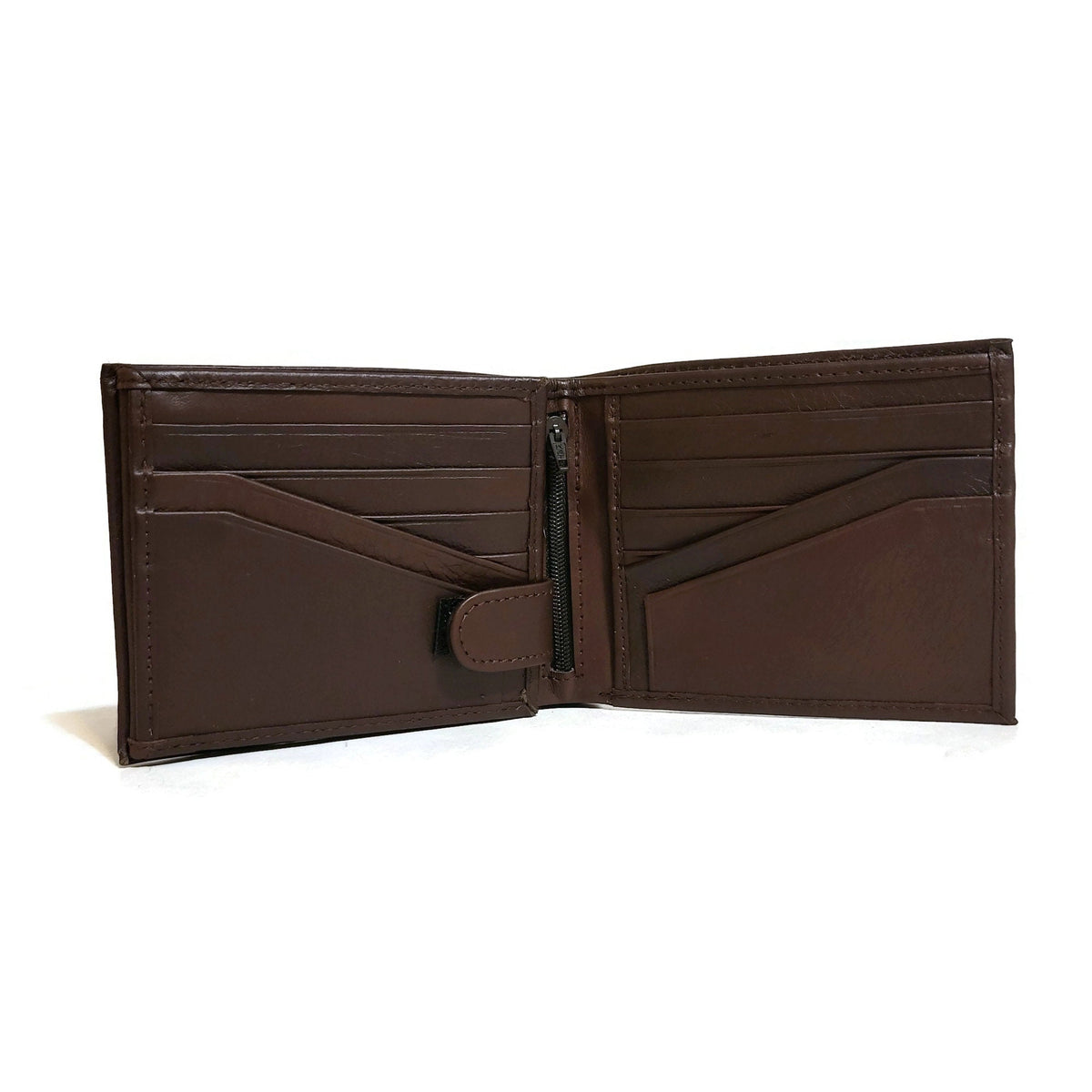 Handmade Brown Leather Wallet: Slim, 13 Card Slots, Compact Design