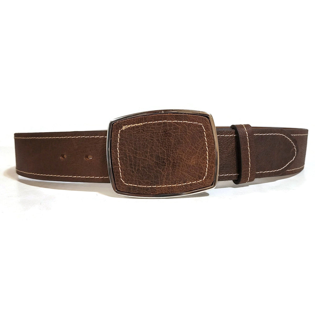 Light Brown Leather Belt: Snap Closure, removable buckle