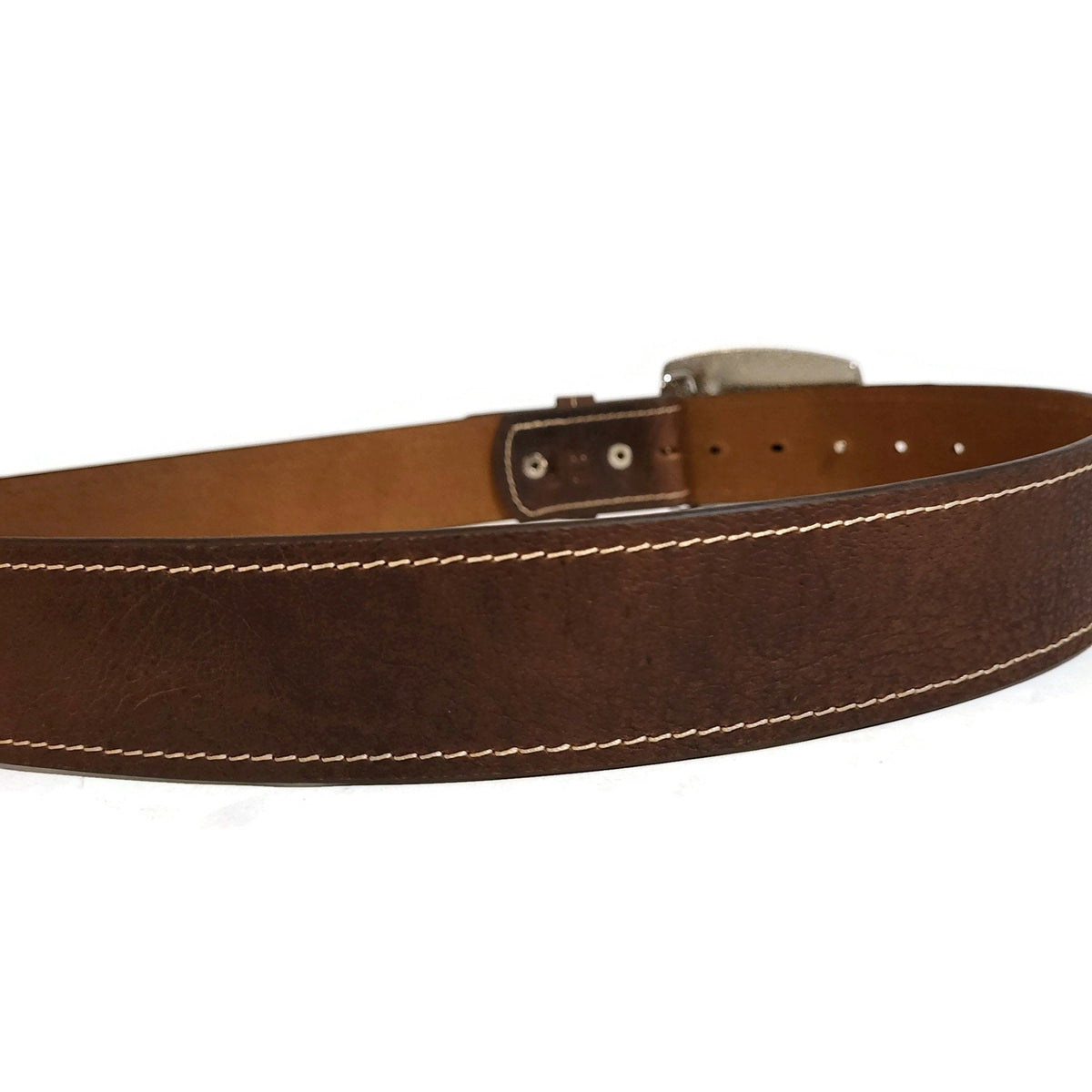 Light Brown Leather Belt: Snap Closure, removable buckle