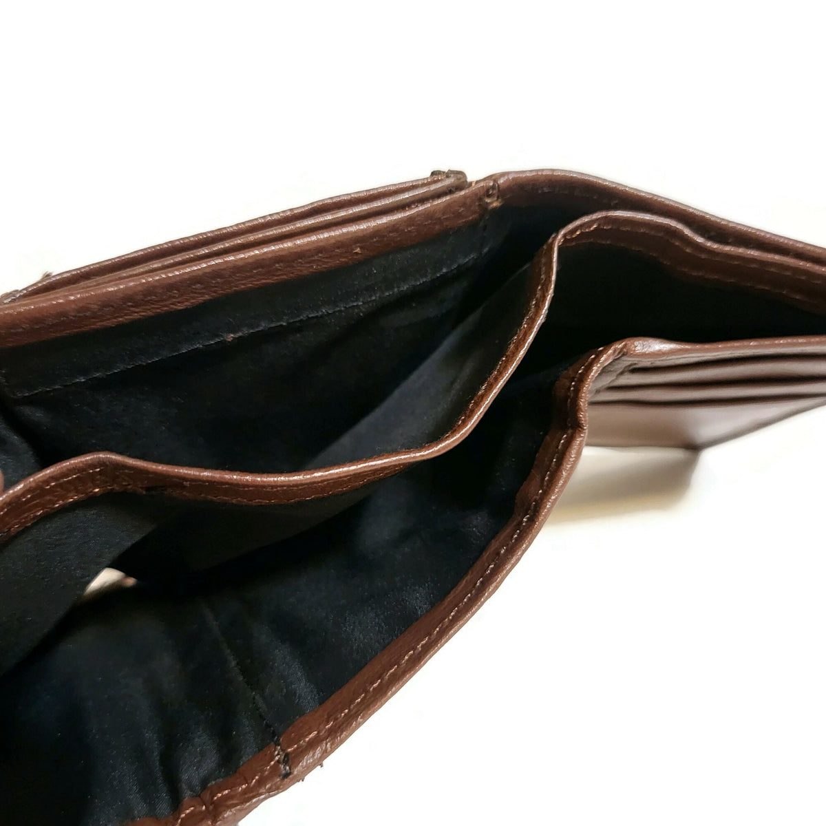 Handmade Brown Leather Trifold Wallet for Men Slim Minimalist Design
