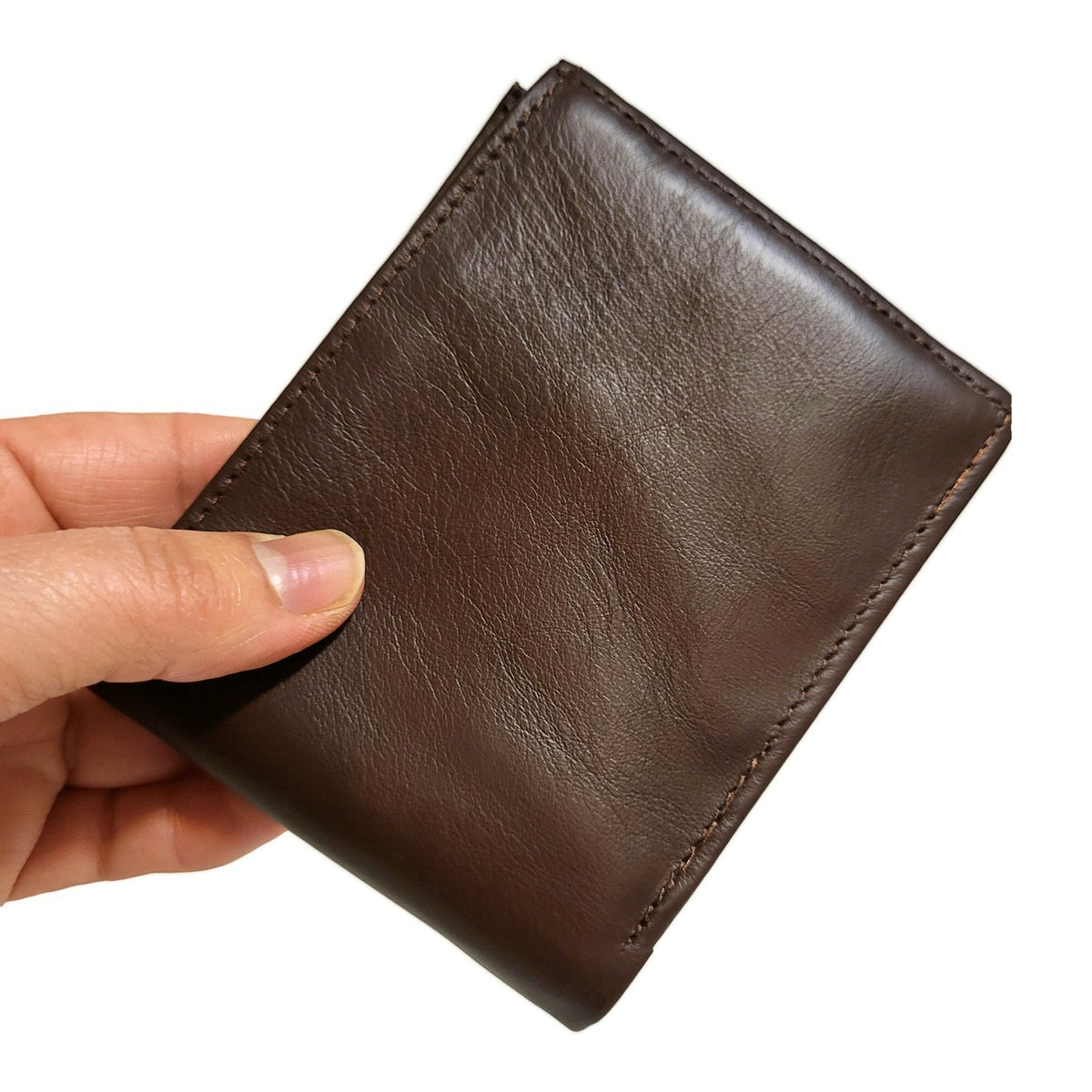 Handmade Brown Leather Wallet: Slim, 13 Card Slots, Compact Design