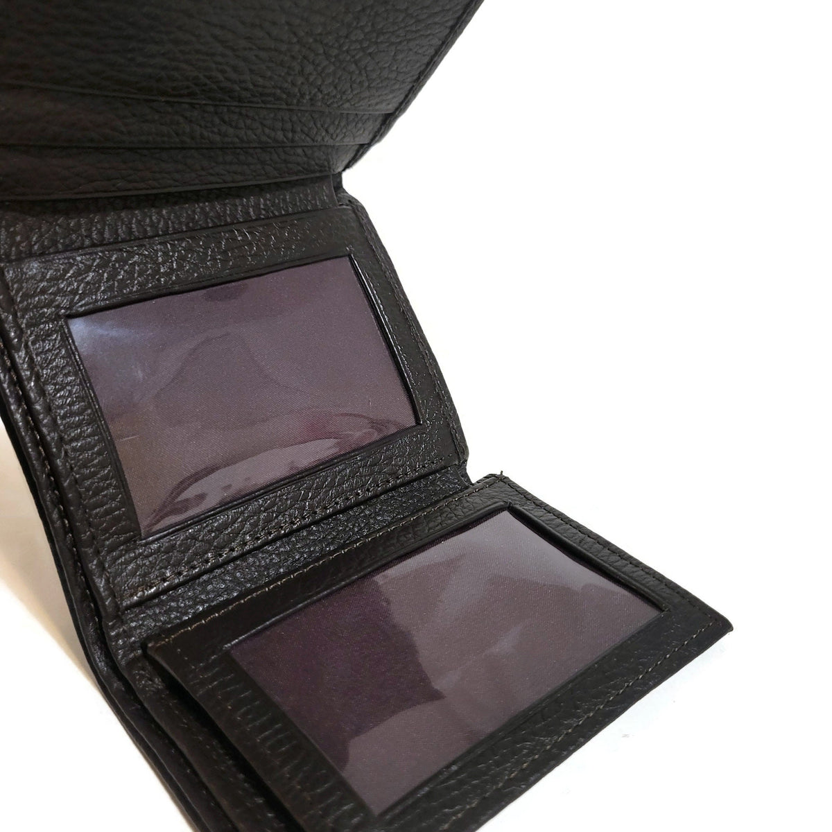 Handmade Brown Leather Trifold Wallet: Slim Minimalist Card Holder