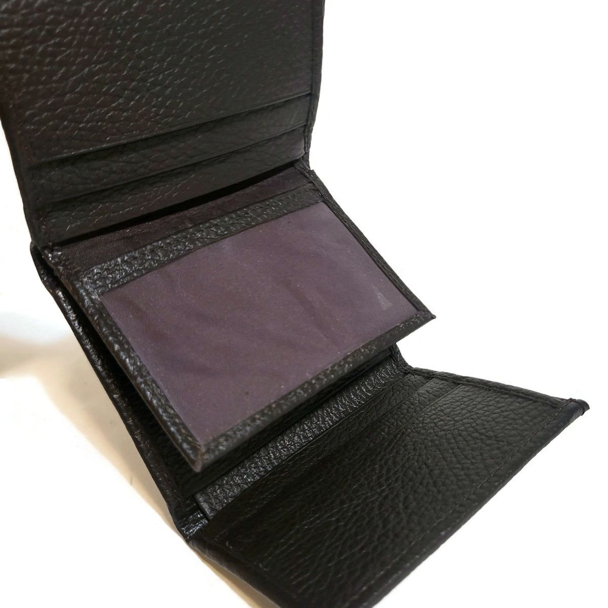 Handmade Brown Leather Trifold Wallet: Slim Minimalist Card Holder