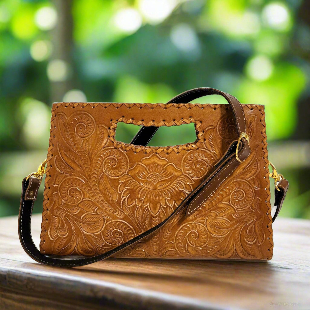 Brown Leather Shoulder Bag For Women Rodeo Retro Vintage Handbag