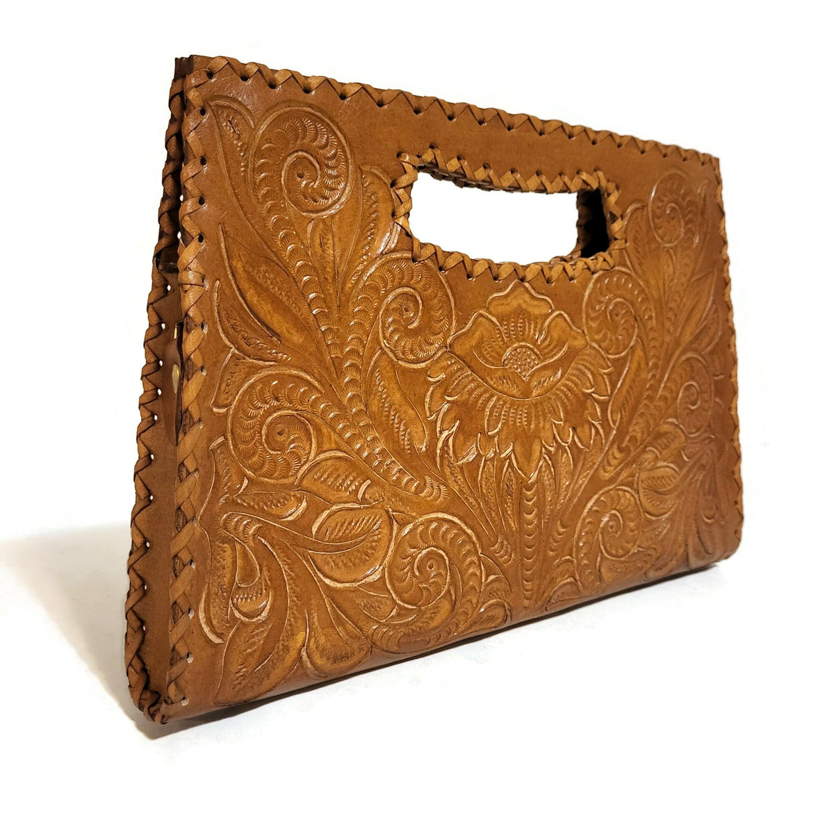 Brown Leather Shoulder Bag For Women Rodeo Retro Vintage Handbag
