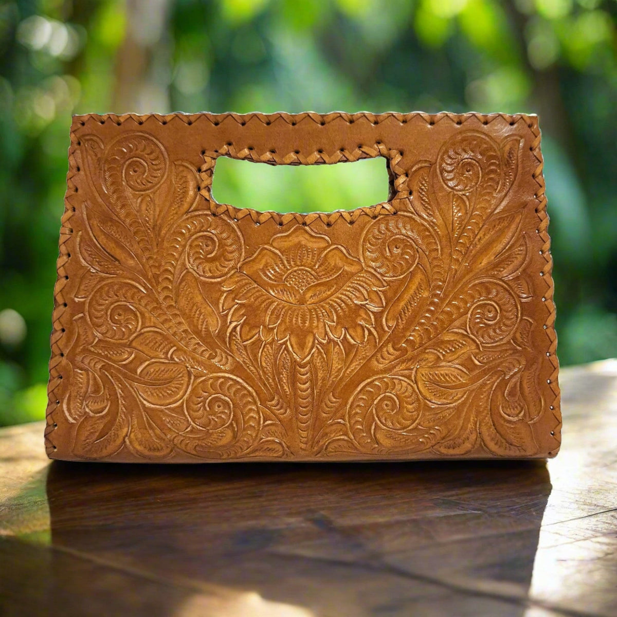 Brown Leather Shoulder Bag For Women Rodeo Retro Vintage Handbag