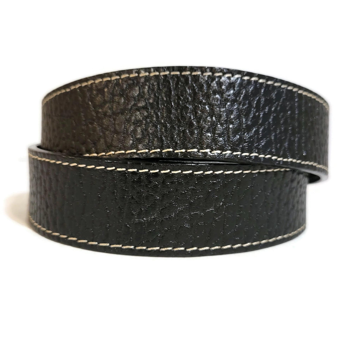 Personalized  Black Leather Belt for Men With  Removable Buckle, Cowhide