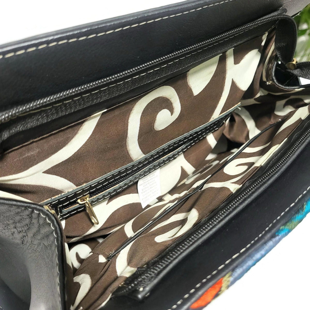 Floral Leather Shoulder Bag: Handmade Boho Handbag