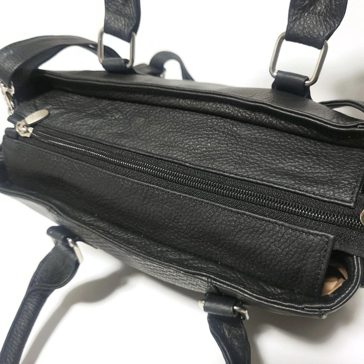 Embossed Black Leather Crossbody Bag: Genuine Cowhide Handbag