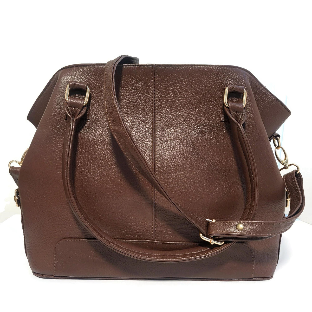 Handmade Brown Leather Tote Bag: Minimalist Shoulder Bag with Zipper
