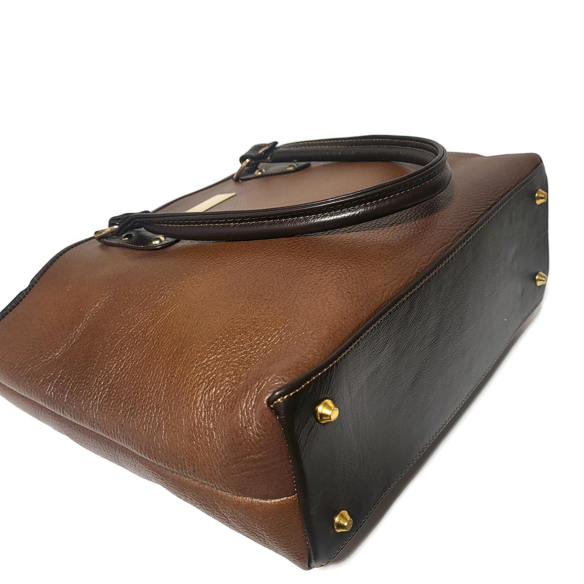 Handmade Cowhide Leather Tote Bag: Brown Shoulder Bag