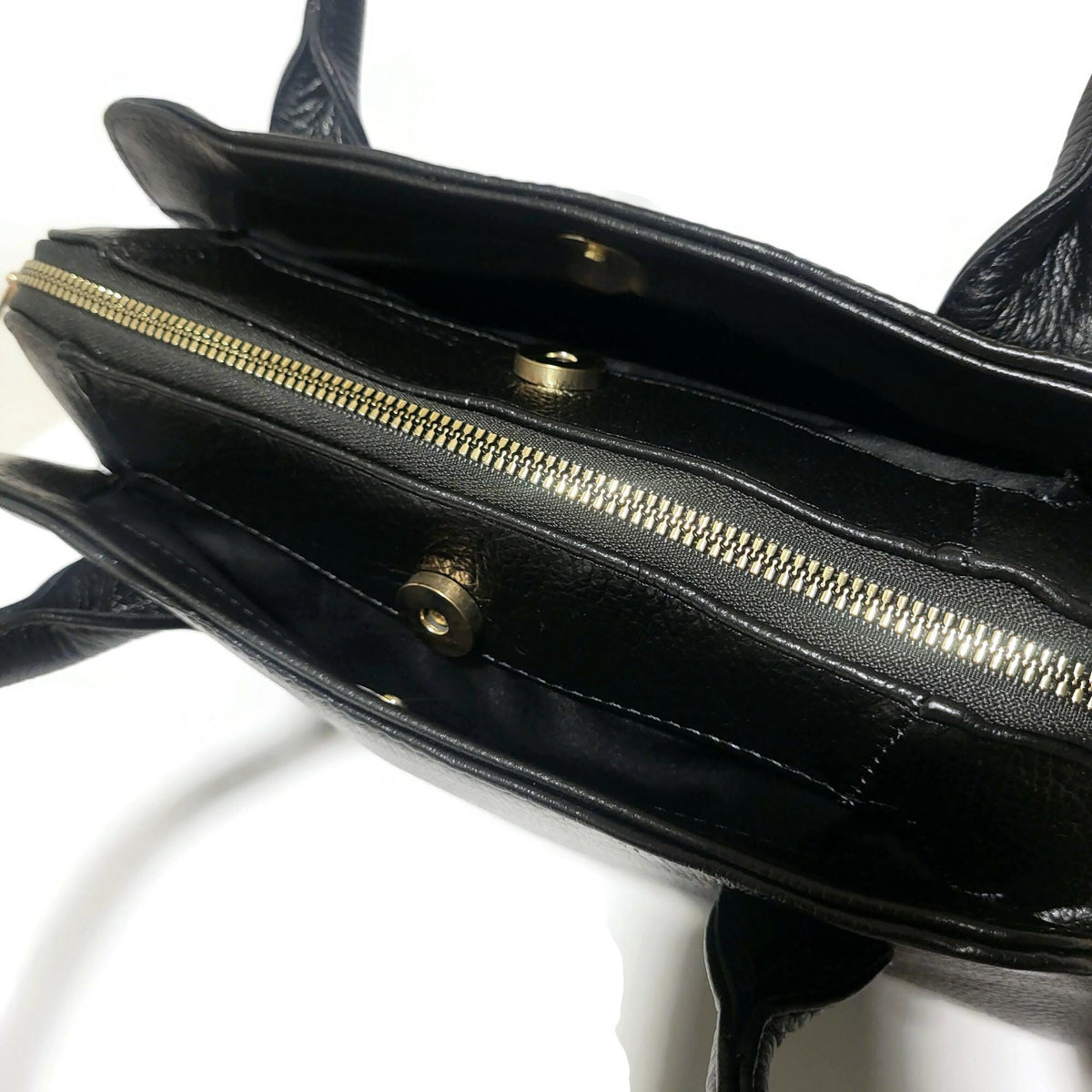 Black Leather Shoulder Bag for Women  Handbag with  Multiplle Compartments