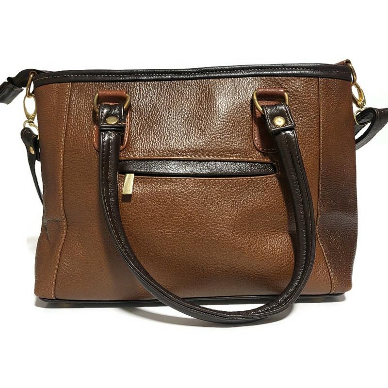 Brown  Leather Bag For Women, With Zipper, Shoulder Purse for Work, with Tassel, Handcrafted