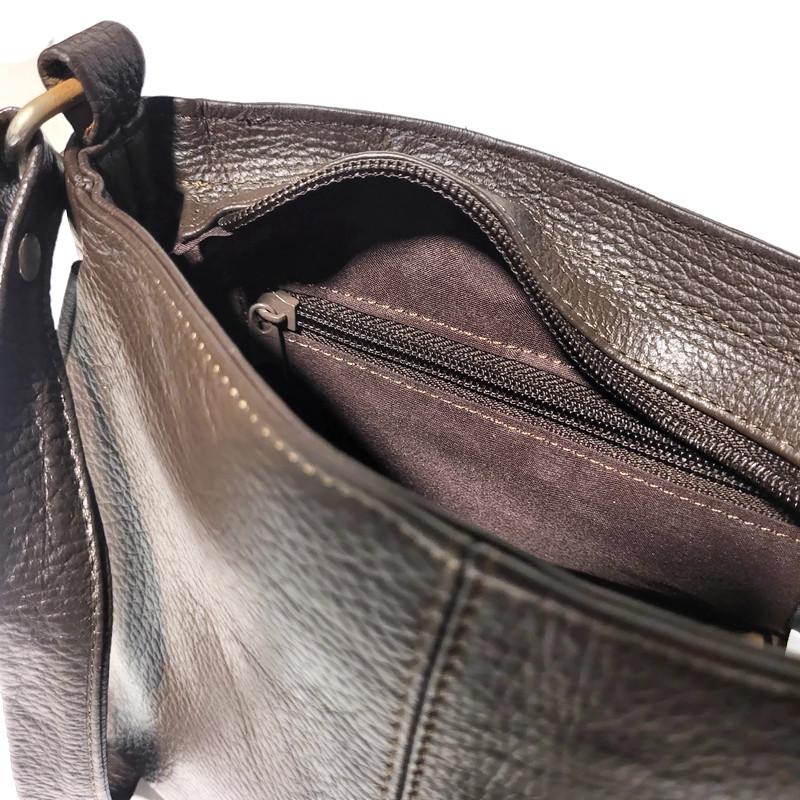 Handmade Brown Leather Crossbody Bag: Women's Messenger Shoulder Bag