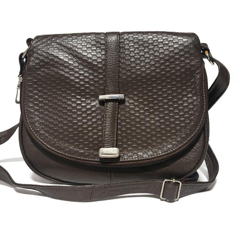 Handmade Brown Leather Crossbody Bag: Women's Messenger Shoulder Bag